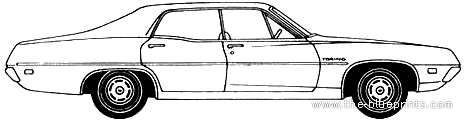 Ford Torino 4-Door Hardtop (1970) - Форд - чертежи, габариты, рисунки автомобиля