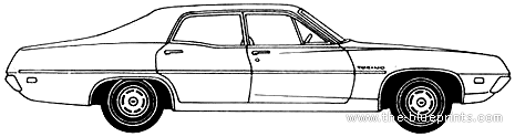 Ford Torino 4-Door Sedan (1970) - Ford - drawings, dimensions, pictures of the car