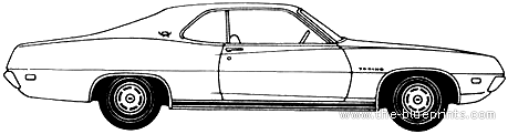 Ford Torino Brougham 2-Door Hardtop (1970) - Форд - чертежи, габариты, рисунки автомобиля
