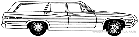 Ford Torino Brougham Squire Wagon (1970) - Форд - чертежи, габариты, рисунки автомобиля