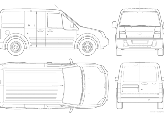 Ford Transit Connect Short - Форд - чертежи, габариты, рисунки автомобиля