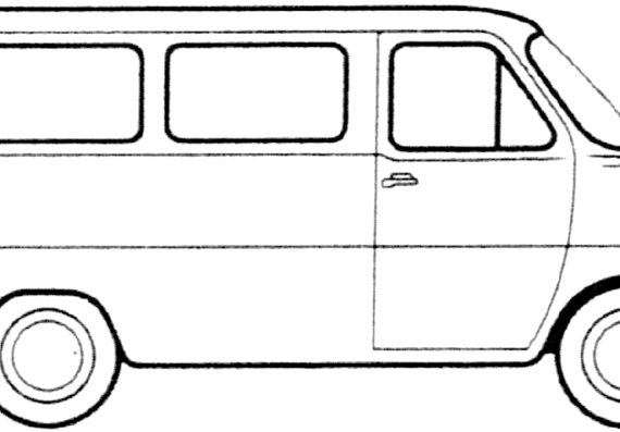 Ford Transit Kombi (1973) - Форд - чертежи, габариты, рисунки автомобиля