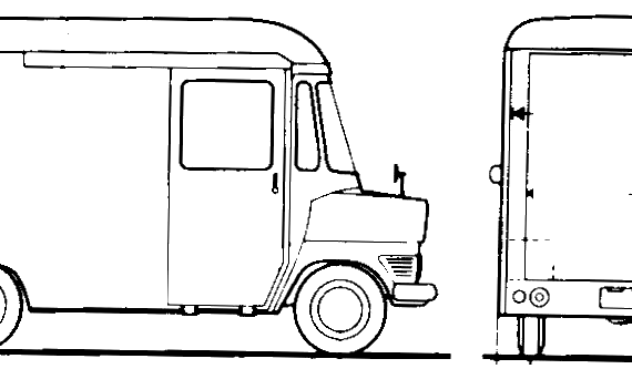 Ford Transit Parcel Van Mk.I (1968) - Форд - чертежи, габариты, рисунки автомобиля