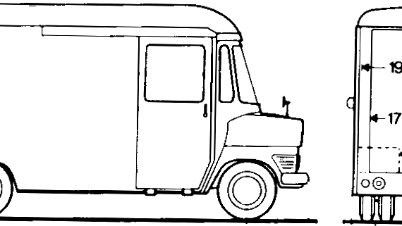 Ford Transit Parcel Van Mk.I lwb (1968) - Форд - чертежи, габариты, рисунки автомобиля