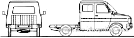 Ford Transit SIa Chassis SWB Twin Cab (1981) - Форд - чертежи, габариты, рисунки автомобиля