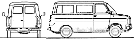 Ford Transit SIa Kombi SWB (1981) - Форд - чертежи, габариты, рисунки автомобиля