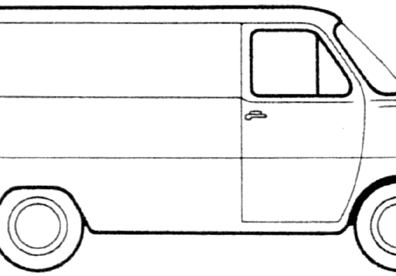 Ford Transit Van (1973) - Форд - чертежи, габариты, рисунки автомобиля