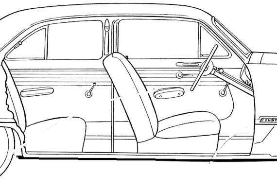 Ford V8 Custom Fordor Sedan (1950) - Ford - drawings, dimensions, pictures of the car