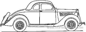 Ford V8 Model 48 Club Coupe (1938) - Ford - drawings, dimensions, pictures of the car