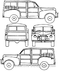 Ford V8 Station Wagon (1941) - Форд - чертежи, габариты, рисунки автомобиля