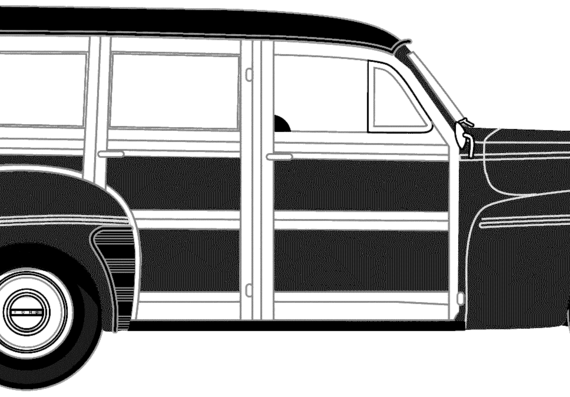 Ford V8 Woodie Wagon (1948) - Форд - чертежи, габариты, рисунки автомобиля