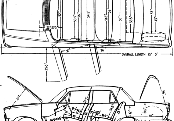 Ford Zephyr 4 (1962) - Форд - чертежи, габариты, рисунки автомобиля