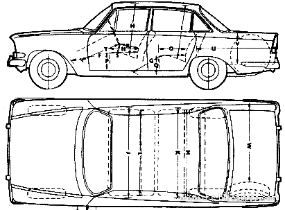Ford Zodiac (1964) - Форд - чертежи, габариты, рисунки автомобиля