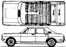 Ford Zodiac (1966) - Форд - чертежи, габариты, рисунки автомобиля