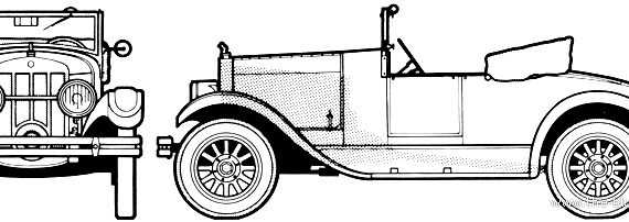 Franklin Runabout (1926) - Разные автомобили - чертежи, габариты, рисунки автомобиля