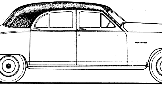Frazer Manhattan 4-Door Sedan (1949) - Разные автомобили - чертежи, габариты, рисунки автомобиля