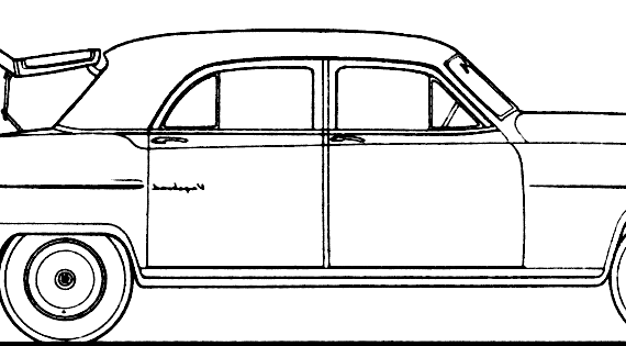 Frazer Vagabond 4-Door Sedan (1951) - Разные автомобили - чертежи, габариты, рисунки автомобиля
