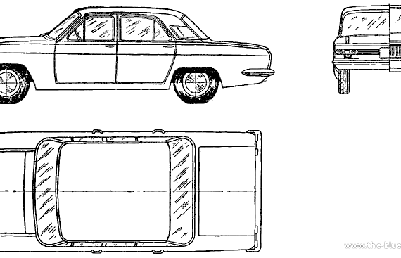 GAZ-24 Volga (1970) - ГАЗ - чертежи, габариты, рисунки автомобиля