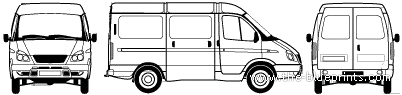 GAZ-2752 Sobol (2008) - ГАЗ - чертежи, габариты, рисунки автомобиля