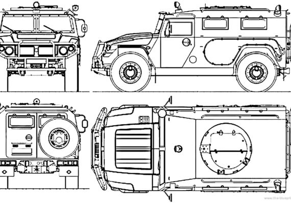 GAZ-2975 Tigr (2002) - ГАЗ - чертежи, габариты, рисунки автомобиля