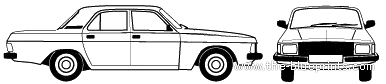 GAZ-3102 Volga (2008) - ГАЗ - чертежи, габариты, рисунки автомобиля