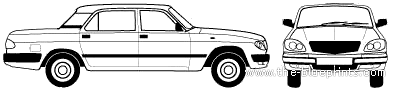GAZ-311055 Volga (2008) - ГАЗ - чертежи, габариты, рисунки автомобиля
