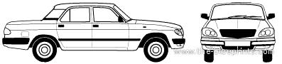 GAZ-31105 Volga (2008) - ГАЗ - чертежи, габариты, рисунки автомобиля