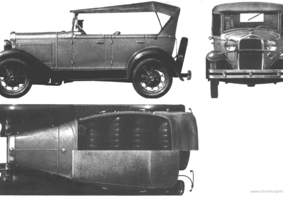 GAZ-A (1936) - ГАЗ - чертежи, габариты, рисунки автомобиля