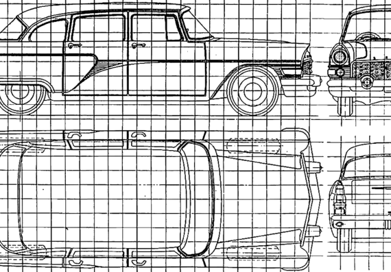 GAZ 13 - ГАЗ - чертежи, габариты, рисунки автомобиля