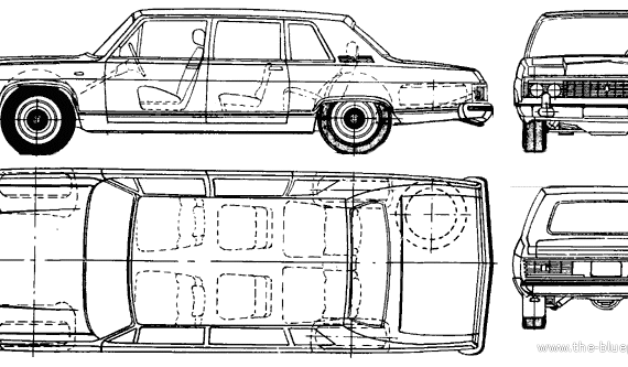 GAZ 14 Chaika - ГАЗ - чертежи, габариты, рисунки автомобиля