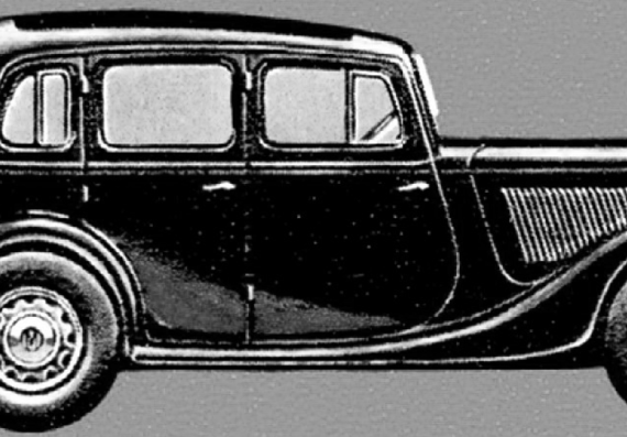 GAZ M-1 (1936) - ГАЗ - чертежи, габариты, рисунки автомобиля