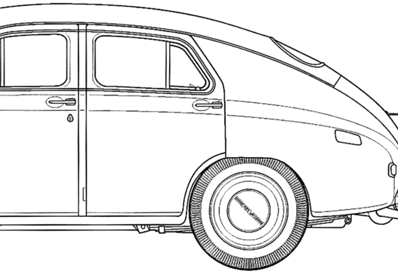 GAZ M20 Pobeda (1945) - Разные автомобили - чертежи, габариты, рисунки автомобиля