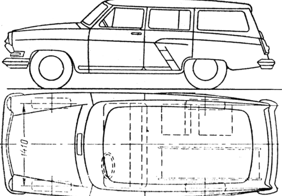 GAZ M22 Wolga Estate - ГАЗ - чертежи, габариты, рисунки автомобиля