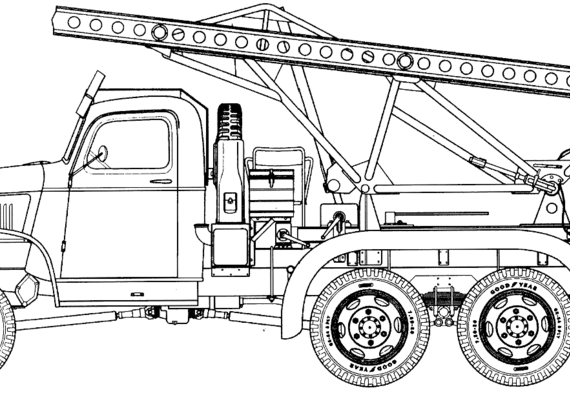 GMC CCKW-252 BM-13-16 - Разные автомобили - чертежи, габариты, рисунки автомобиля