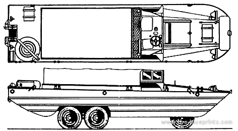 GMC DUKW-353 - ЖМЦ - чертежи, габариты, рисунки автомобиля