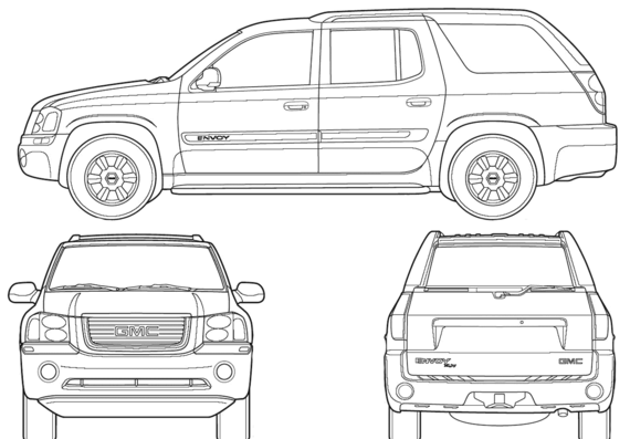GMC Envoy (2006) - ЖМЦ - чертежи, габариты, рисунки автомобиля