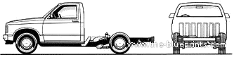 GMC S-15 Cab and Chassis (1984) - LMC - drawings, dimensions, pictures of the car