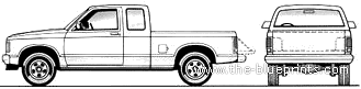 GMC S-15 Crew Cab LWB Pick-up (1984) - LMC - drawings, dimensions, car drawings