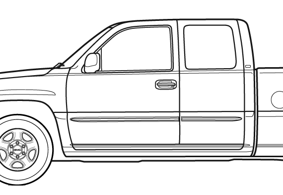 GMC Sierra 1500HD Pick-Up (2007) - ЖМЦ - чертежи, габариты, рисунки автомобиля