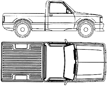 GMC Syclone (1991) - Разные автомобили - чертежи, габариты, рисунки автомобиля