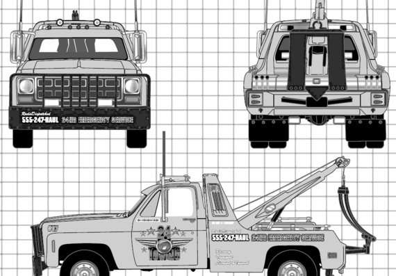 GMC Wrecker (1977) - LMC - drawings, dimensions, pictures of the car