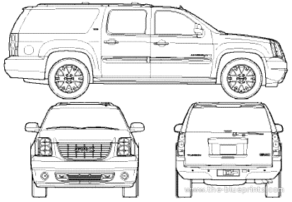 GMC Yukon LWB (2006) - ЖМЦ - чертежи, габариты, рисунки автомобиля