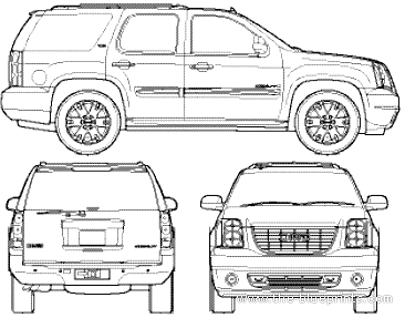 GMC Yukon SWB (2006) - ЖМЦ - чертежи, габариты, рисунки автомобиля