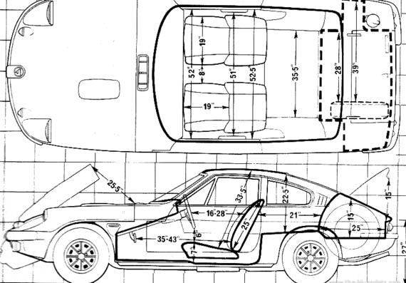 Ginetta G21S (1976) - Разные автомобили - чертежи, габариты, рисунки автомобиля