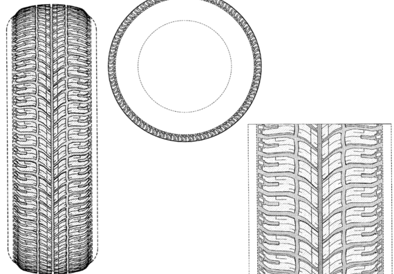 Goodyear Radial 1 - Тайрес - чертежи, габариты, рисунки автомобиля