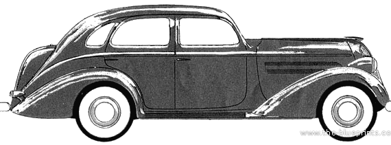 Graham Cavalier 4-Door Sedan (1936) - Разные автомобили - чертежи, габариты, рисунки автомобиля
