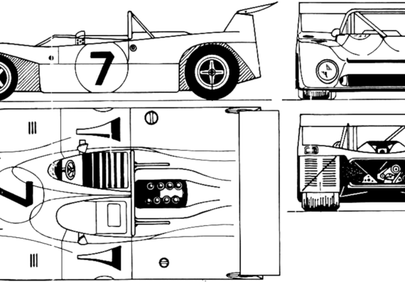 Gulf-Mirage M6 Le Mans (1974) - Разные автомобили - чертежи, габариты, рисунки автомобиля