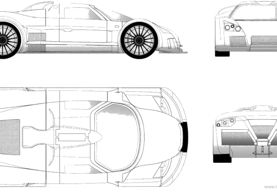 Gumpert Apollo (2008) - Разные автомобили - чертежи, габариты, рисунки автомобиля