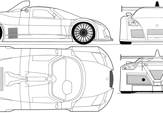 Gumpert Apollo (2009) - Разные автомобили - чертежи, габариты, рисунки автомобиля