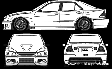 HKS Altezza - Тойота - чертежи, габариты, рисунки автомобиля
